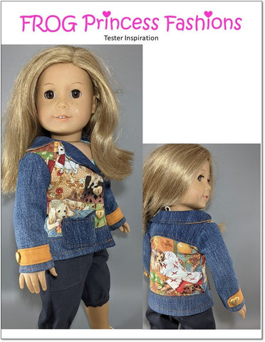 Frog Princess Fashions 18 Inch Modern Paisley, Please! Jacket 18" Doll Clothes Pattern Pixie Faire