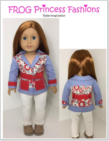 Frog Princess Fashions 18 Inch Modern Paisley, Please! Jacket 18" Doll Clothes Pattern Pixie Faire