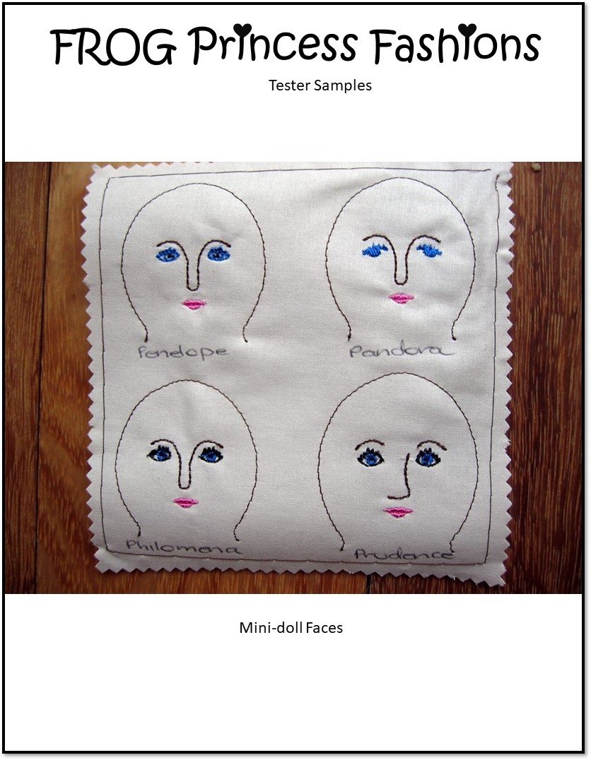 Frog Princess Fashions Machine Embroidery Design Pandora Doll Faces Machine Embroidery Design Set Pixie Faire