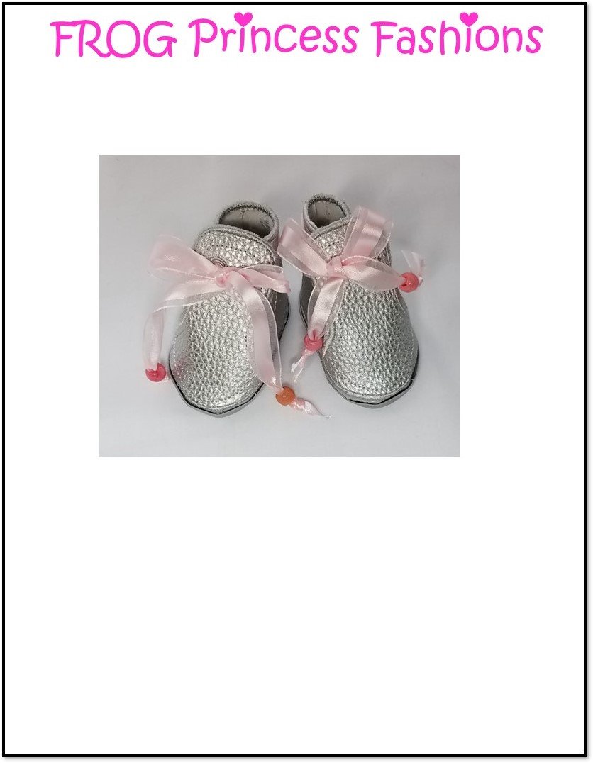 Frog Princess Fashions Machine Embroidery Design Bella's Bow Tied Booties 18" Doll Machine Embroidery Design Pixie Faire
