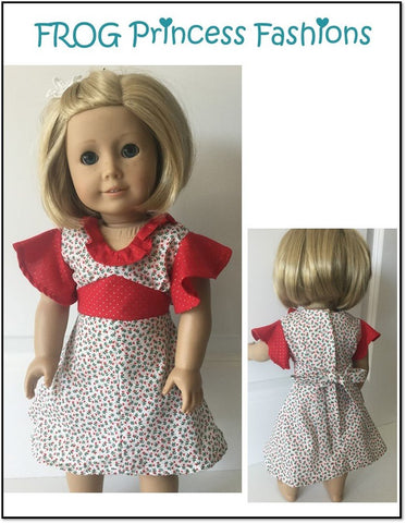 Frog Princess Fashions 18 Inch Modern Carolina Girl Dress 18" Doll Clothes Pattern Pixie Faire