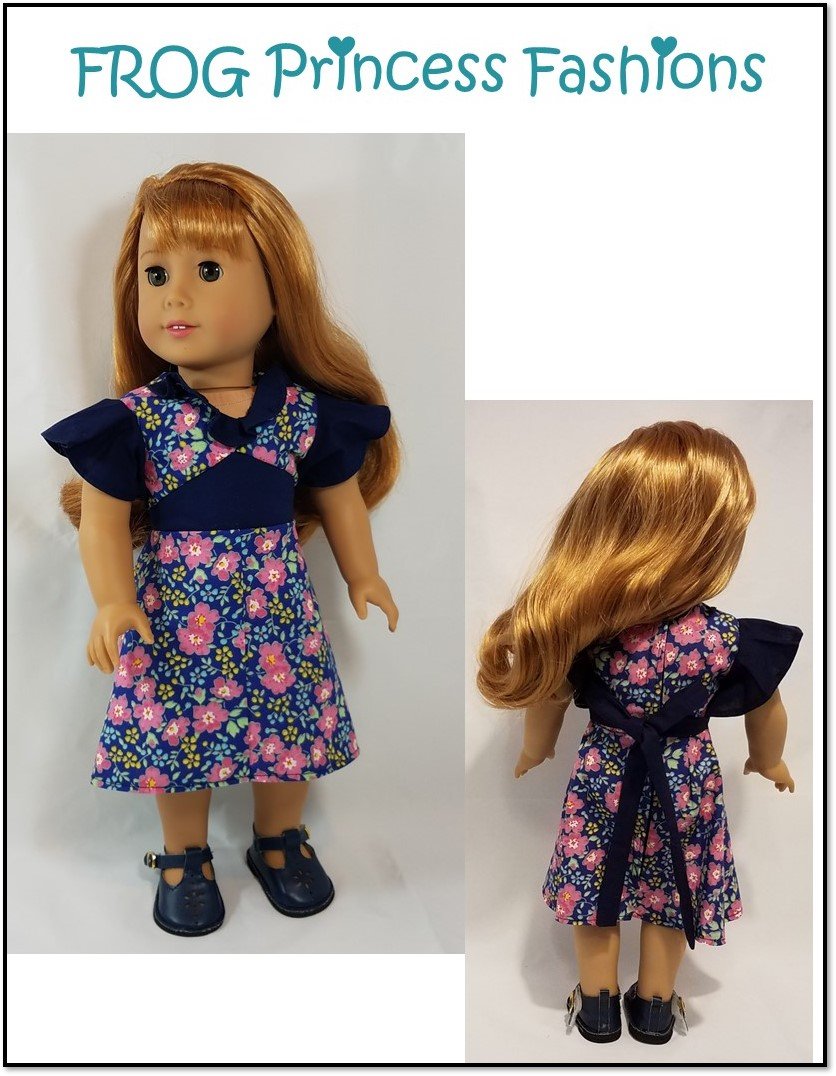 Frog Princess Fashions 18 Inch Modern Carolina Girl Dress 18" Doll Clothes Pattern Pixie Faire