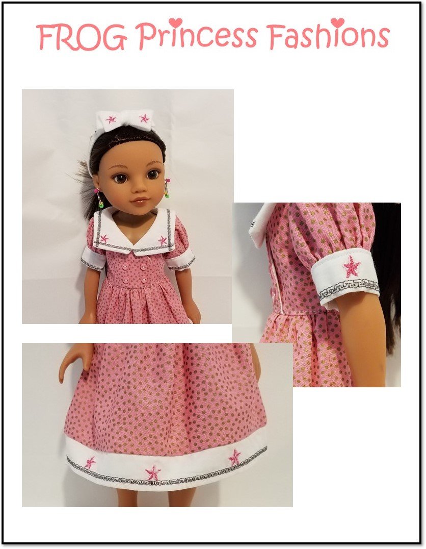 Frog Princess Fashions Machine Embroidery Design Charm School Patriotic Machine Embroidery Design Set For 14.5" Doll Clothes Pixie Faire