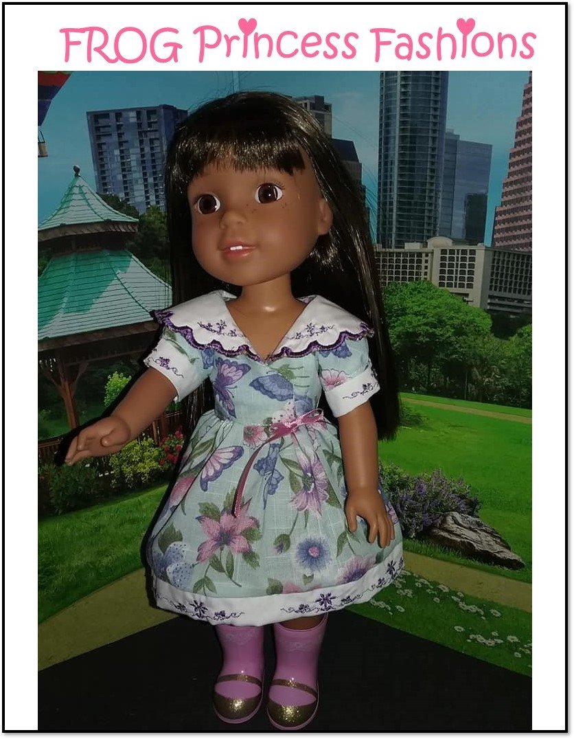 Frog Princess Fashions WellieWishers Charm School Dress 14.5" Doll Clothes Pattern Pixie Faire