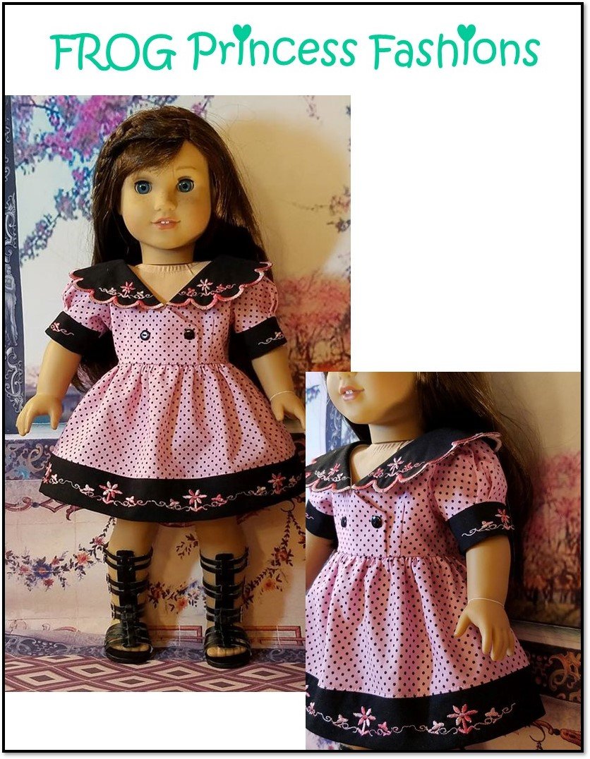 Frog Princess Fashions 18 Inch Modern Charm School Dress 18" Doll Clothes Pattern Pixie Faire