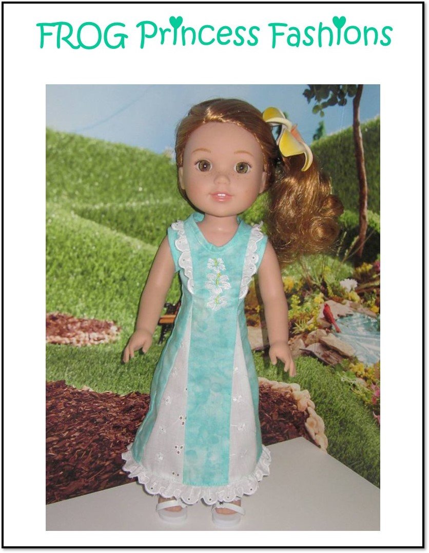 Frog Princess Fashions Machine Embroidery Design Free Hibiscus Machine Embroidery Design For 14.5" Dolls Pixie Faire