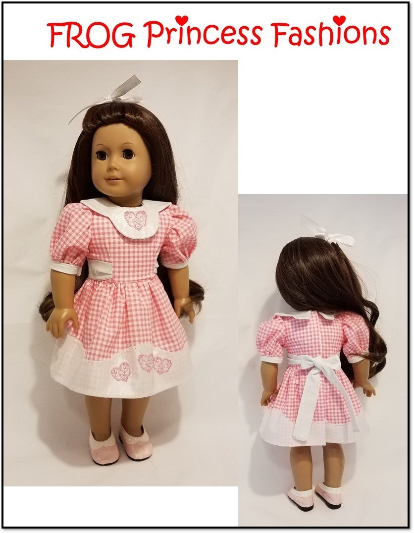 Frog Princess Fashions 18 Inch Modern Here's My Heart Dress 18" Doll Clothes Pattern Pixie Faire