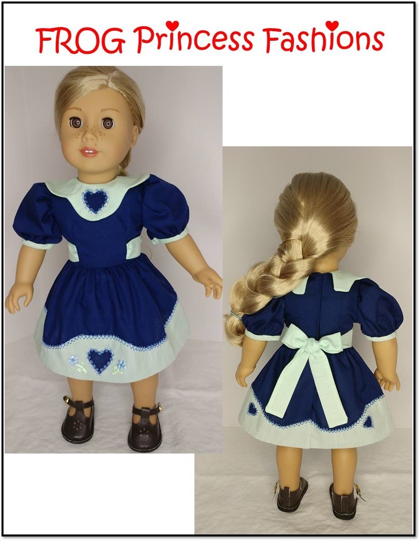 Frog Princess Fashions 18 Inch Modern Here's My Heart Dress 18" Doll Clothes Pattern Pixie Faire
