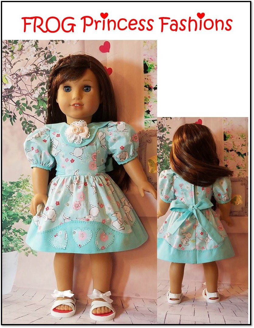 Frog Princess Fashions 18 Inch Modern Here's My Heart Dress 18" Doll Clothes Pattern Pixie Faire