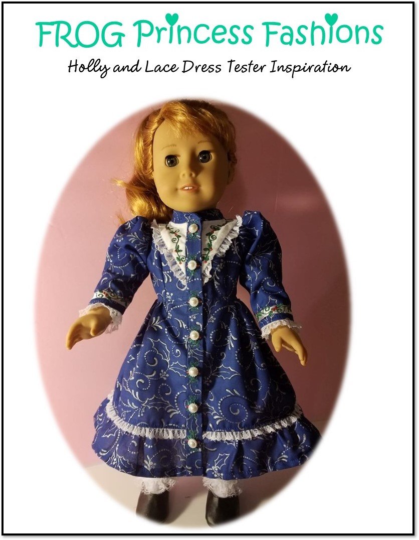 Frog Princess Fashions Machine Embroidery Design Holly and Lace Machine Embroidery Design Set For 18" Doll Clothes Pixie Faire