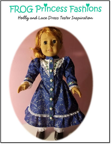 Frog Princess Fashions 18 Inch Modern Holly and Lace Dress 18" Doll Clothes Pattern Pixie Faire