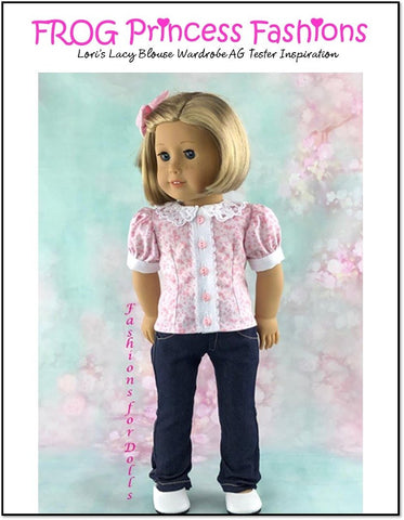 Frog Princess Fashions 18 Inch Modern Lori's Lacy Blouse 18" Doll Clothes Pattern Pixie Faire