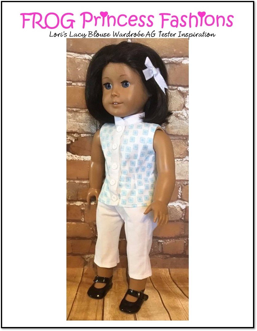 Frog Princess Fashions 18 Inch Modern Lori's Lacy Blouse 18" Doll Clothes Pattern Pixie Faire