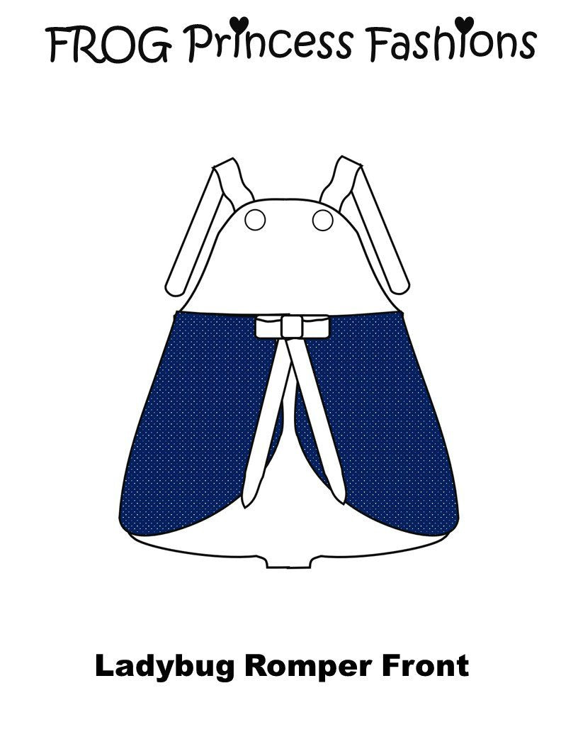 Frog Princess Fashions 18 Inch Modern Ladybug Romper 18" Doll Clothes Pattern Pixie Faire