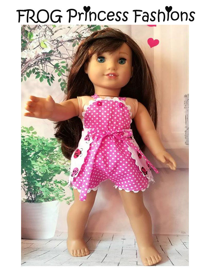 Frog Princess Fashions 18 Inch Modern Ladybug Romper 18" Doll Clothes Pattern Pixie Faire