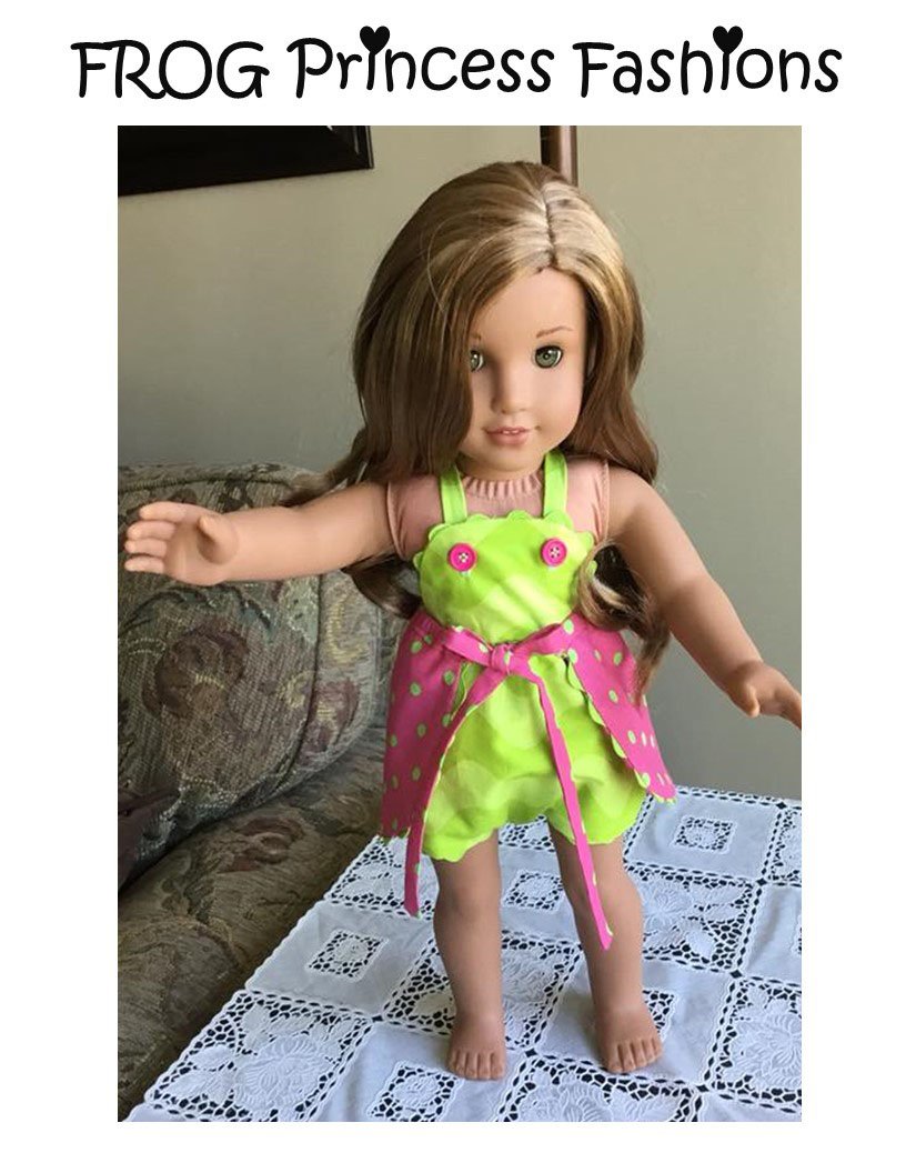 Frog Princess Fashions 18 Inch Modern Ladybug Romper 18" Doll Clothes Pattern Pixie Faire