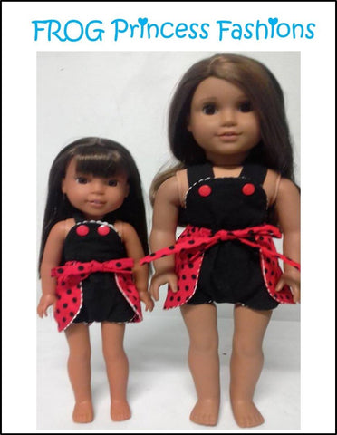 Frog Princess Fashions WellieWishers Ladybug Romper 14.5" Doll Clothes Pattern Pixie Faire