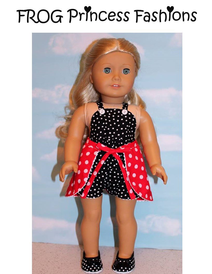 Frog Princess Fashions 18 Inch Modern Ladybug Romper 18" Doll Clothes Pattern Pixie Faire