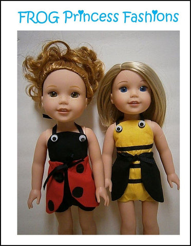 Frog Princess Fashions WellieWishers Ladybug Romper 14.5" Doll Clothes Pattern Pixie Faire