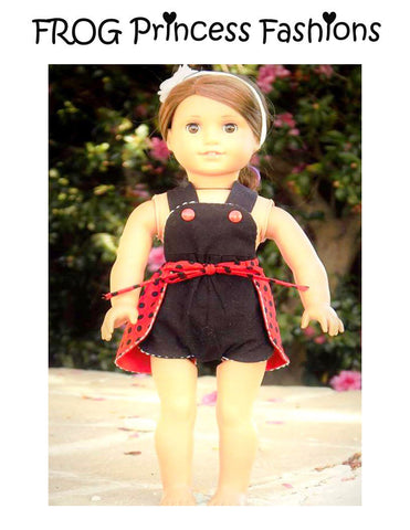 Frog Princess Fashions 18 Inch Modern Ladybug Romper 18" Doll Clothes Pattern Pixie Faire
