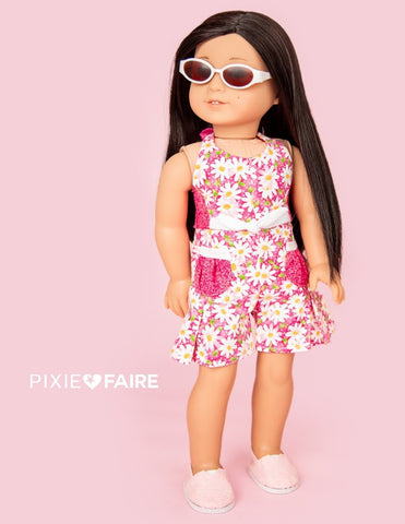 Frog Princess Fashions 18 Inch Modern Retro Romper 18" Doll Clothes Pattern Pixie Faire