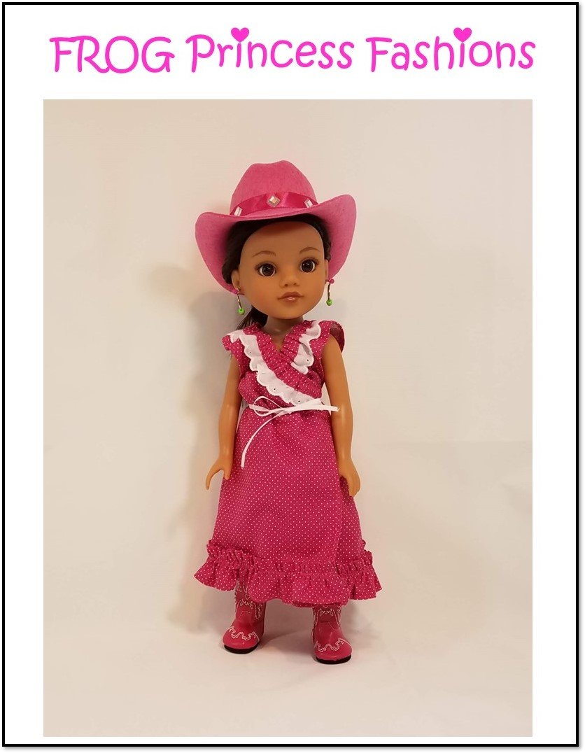 Frog Princess Fashions WellieWishers Sweet Tea Dress 14.5" Doll Clothes Pattern Pixie Faire