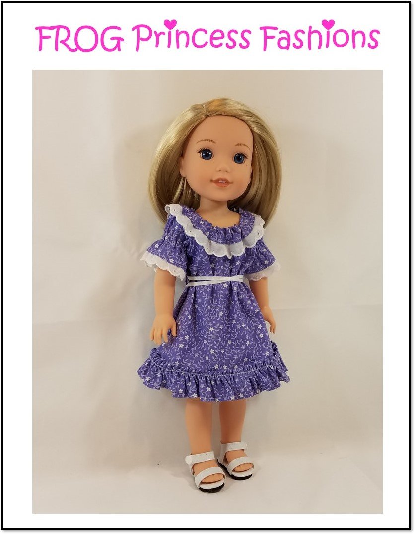 Frog Princess Fashions WellieWishers Sweet Tea Dress 14.5" Doll Clothes Pattern Pixie Faire