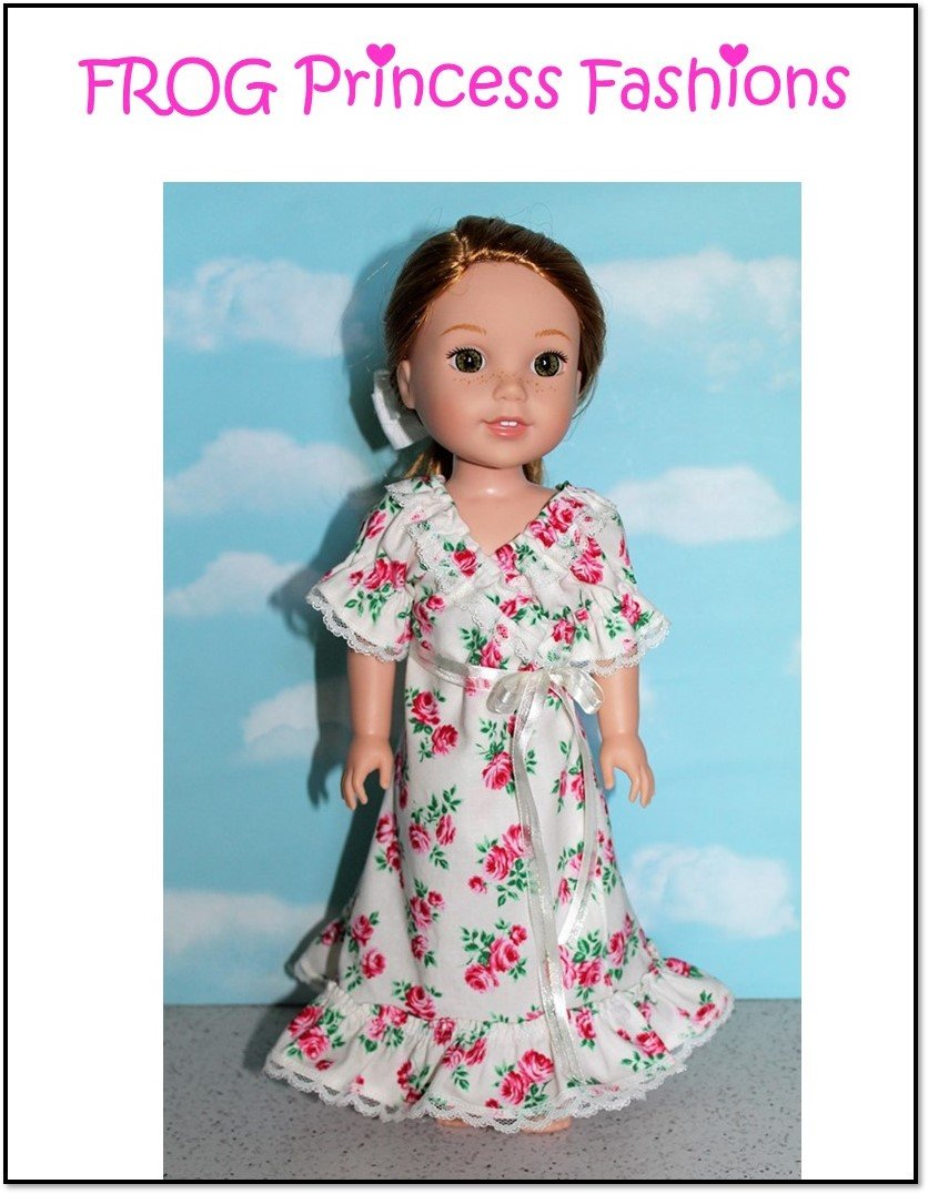 Frog Princess Fashions WellieWishers Sweet Tea Dress 14.5" Doll Clothes Pattern Pixie Faire