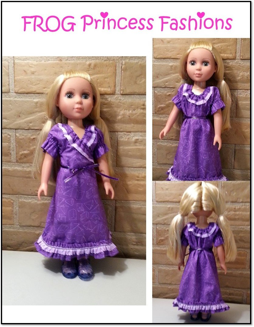 Frog Princess Fashions WellieWishers Sweet Tea Dress 14.5" Doll Clothes Pattern Pixie Faire