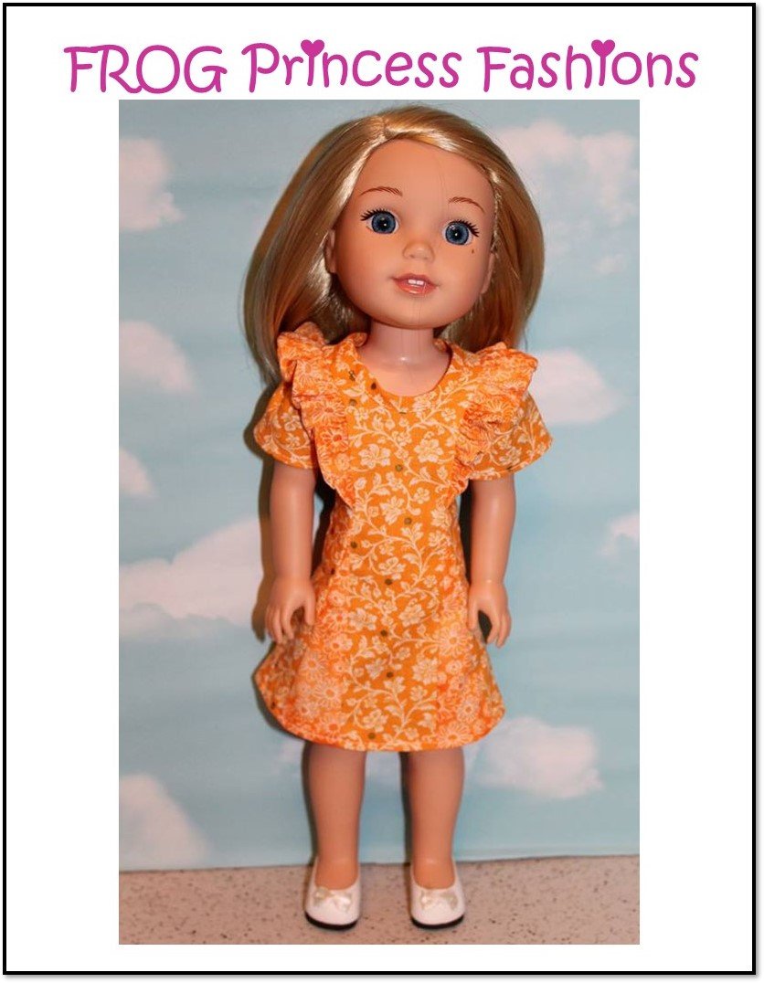 Frog Princess Fashions WellieWishers Waikiki Waves Dress 14.5" Doll Clothes Pattern Pixie Faire