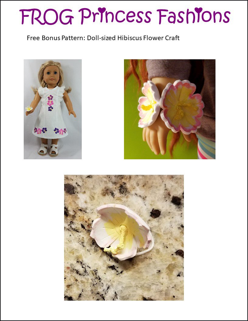 Frog Princess Fashions FREE 18 Inch Modern Waikiki Waves Dress 18" Doll Clothes Pattern Pixie Faire