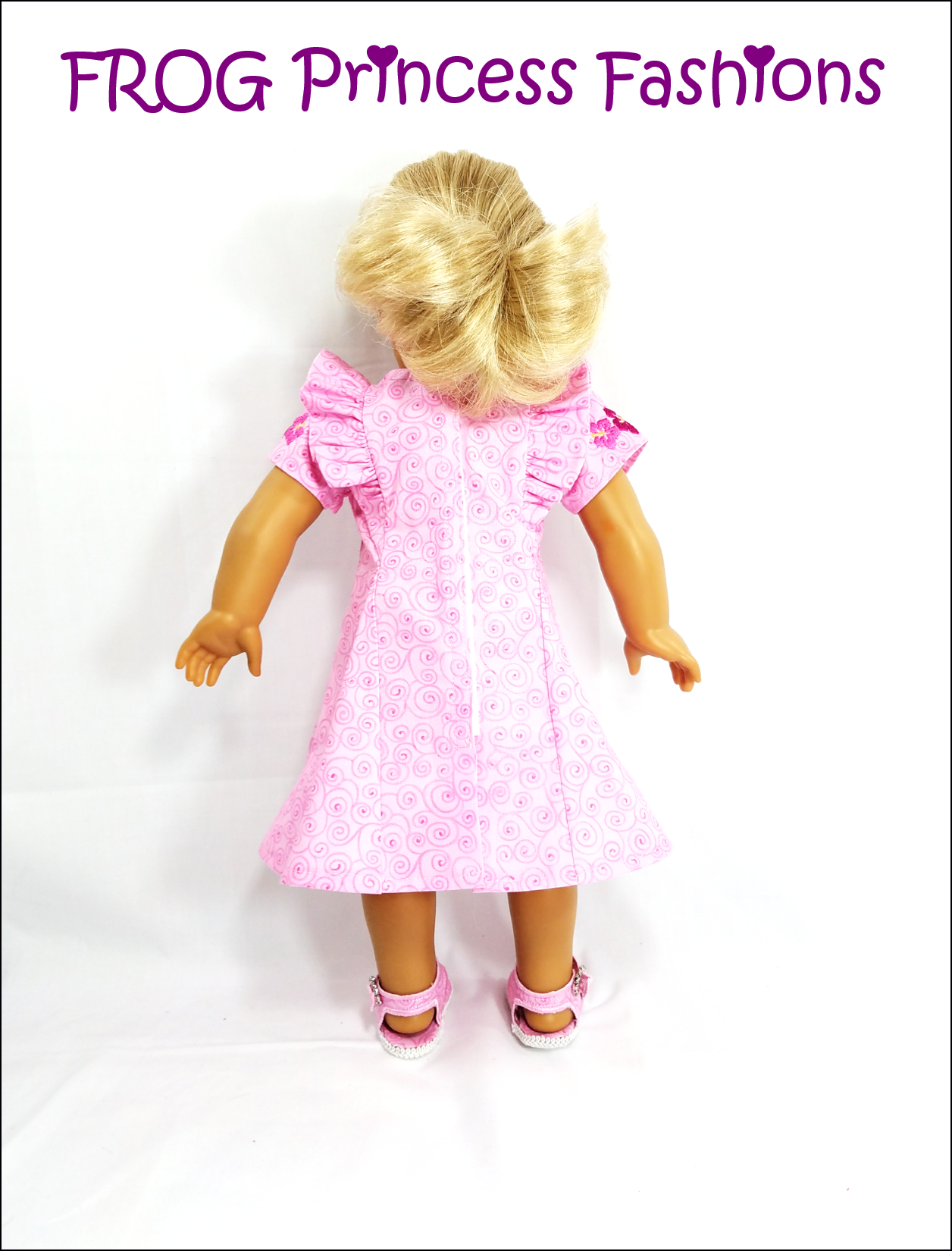 Frog Princess Fashions FREE 18 Inch Modern Waikiki Waves Dress 18" Doll Clothes Pattern Pixie Faire