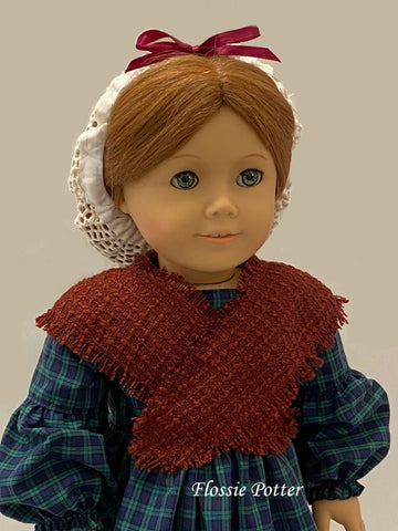 Flossie Potter 18 Inch Historical 1800s Simple Stitches Heart Warmer & Snood 18" Doll Accessory Pattern Pixie Faire