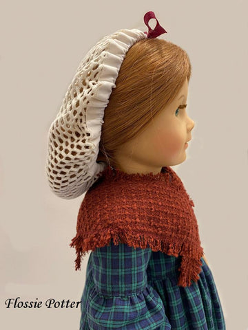 Flossie Potter 18 Inch Historical 1800s Simple Stitches Heart Warmer & Snood 18" Doll Accessory Pattern Pixie Faire