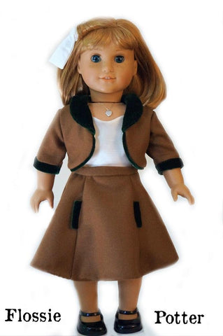 Flossie Potter 18 Inch Historical 1950s Department Store 18" Doll Clothes Pattern Pixie Faire