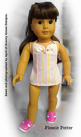 Flossie Potter 18 Inch Historical 1950s Swimsuit 18" Doll Clothes Pattern Pixie Faire