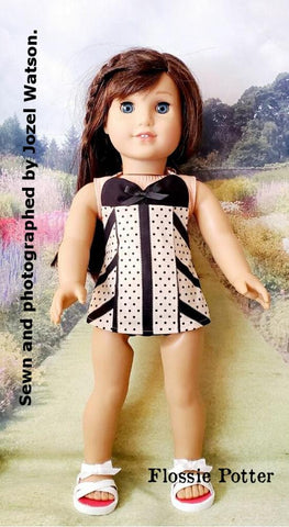 Flossie Potter 18 Inch Historical 1950s Swimsuit and Retro Swim Cap Bundle 18" Doll Clothes Pattern Pixie Faire