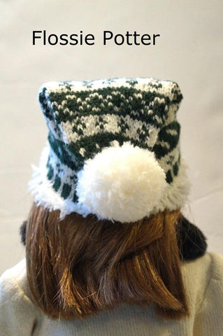 Flossie Potter Knitting Sampler Stocking Cap and Mitts 18" Doll Knitting Pattern Pixie Faire