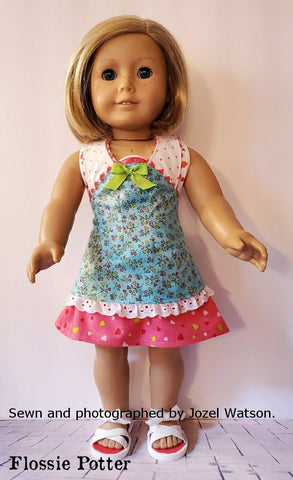 Flossie Potter 18 Inch Historical Just for Fun Halter Dress or Apron 18" Doll Clothes Pixie Faire