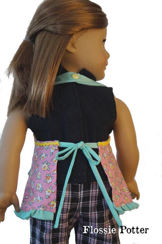 Flossie Potter 18 Inch Historical Just for Fun Halter Dress or Apron 18" Doll Clothes Pixie Faire
