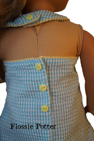 Flossie Potter 18 Inch Historical Just for Fun Halter Dress or Apron 18" Doll Clothes Pixie Faire