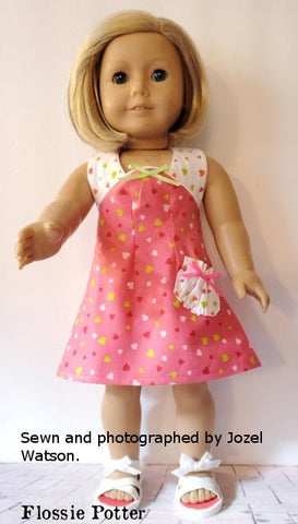 Flossie Potter 18 Inch Historical Just for Fun Halter Dress or Apron 18" Doll Clothes Pixie Faire