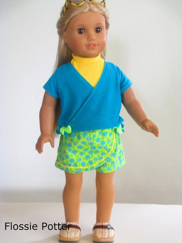 Flossie Potter 18 Inch Modern Sunny Skort Set 18" Doll Clothes Pattern Pixie Faire