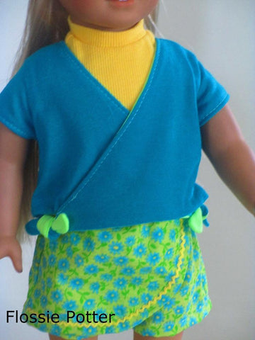 Flossie Potter 18 Inch Modern Sunny Skort Set 18" Doll Clothes Pattern Pixie Faire