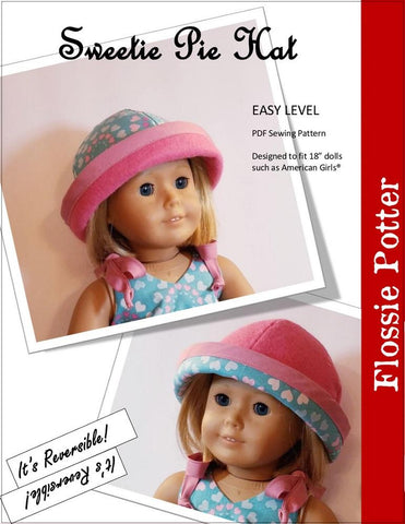 Flossie Potter 18 Inch Modern Sweetie Pie Hat 18" Doll Clothes Pattern Pixie Faire