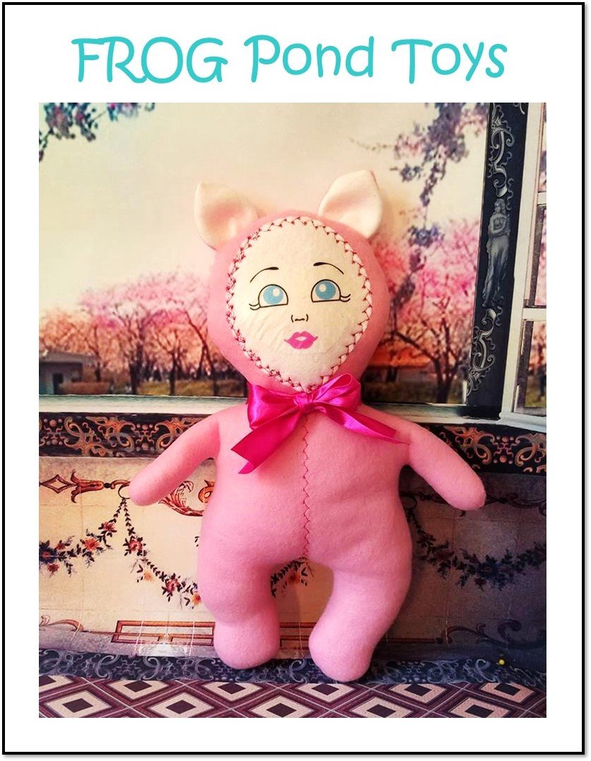 Frog Pond Toys Cloth doll Critter Babies 15" Soft Doll Pattern Pixie Faire