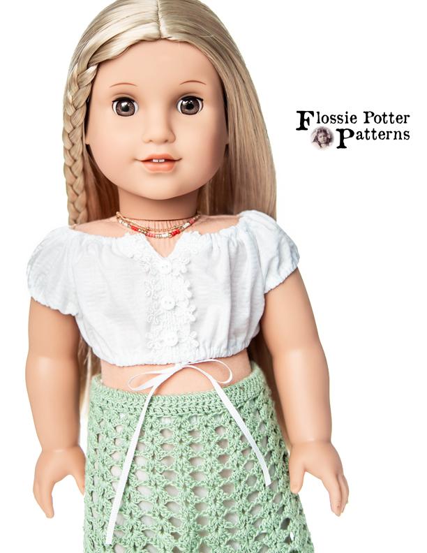 Flossie Potter 18 Inch Modern Peasant Crop Top 18" Doll Clothes Pixie Faire