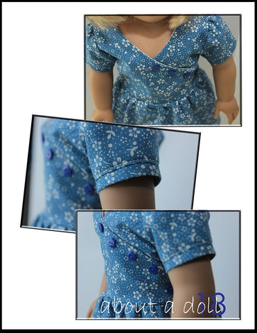 About A Doll 18 18 Inch Historical Flour Sack Frock 18" Doll Clothes Pattern Pixie Faire