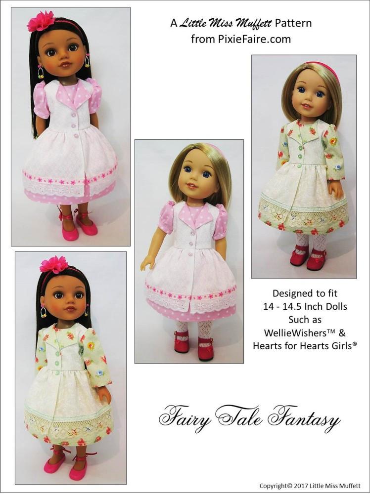 Little Miss Muffett WellieWishers Fairy Tale Fantasy 14-14.5" Doll Clothes Pattern Pixie Faire
