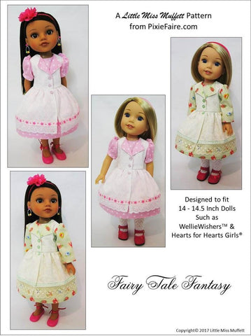 Little Miss Muffett WellieWishers Fairy Tale Fantasy 14-14.5" Doll Clothes Pattern Pixie Faire